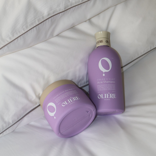 Набір шампуню та маски для нейтралізації жовтих та помаранчевих відтінків волосся Color E'Clat Acai OLIE'RE PARIS