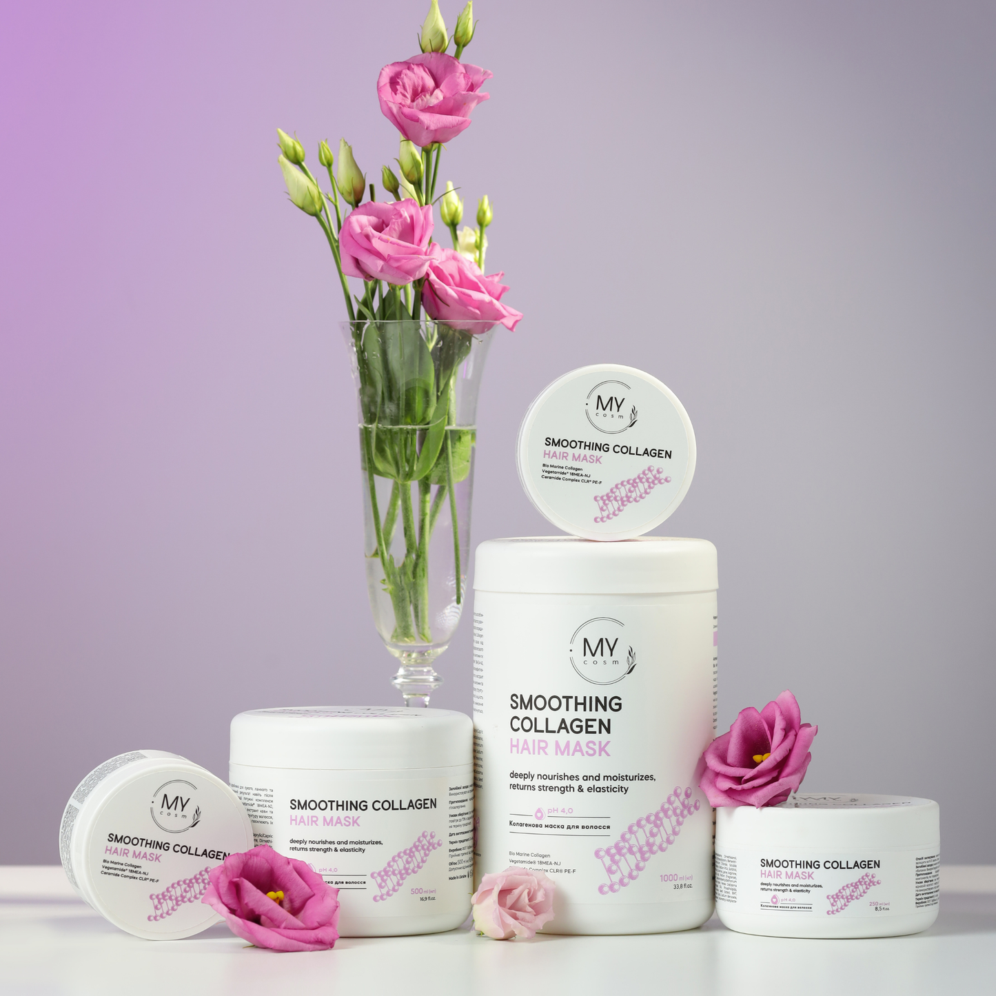 Маска для волосся колагенова розгладжуюча Smoothing Collagen MY cosm, 250 мл