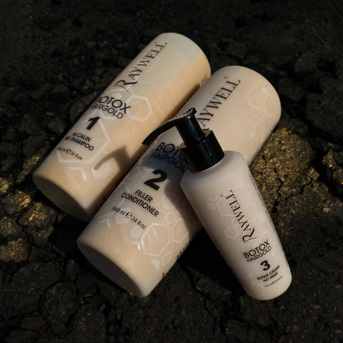 Набір для наповнення та зволоження тонкого волосся BOTOX Gold 24K RAYWELL