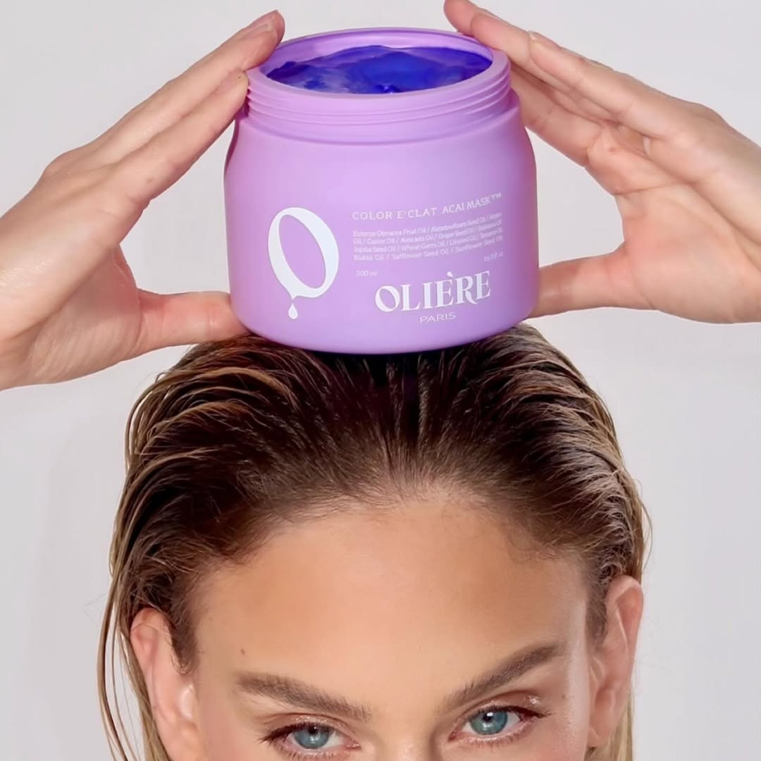 Набір шампуню та маски для нейтралізації жовтих та помаранчевих відтінків волосся Color E'Clat Acai OLIE'RE PARIS