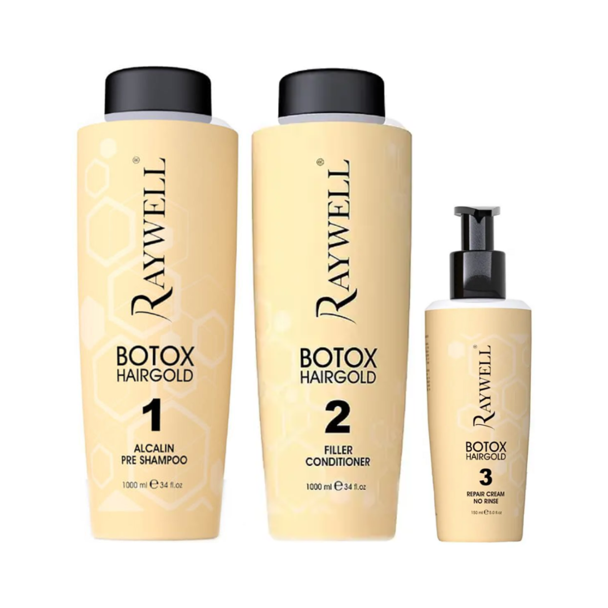 Набір для наповнення та зволоження тонкого волосся BOTOX Gold 24K RAYWELL